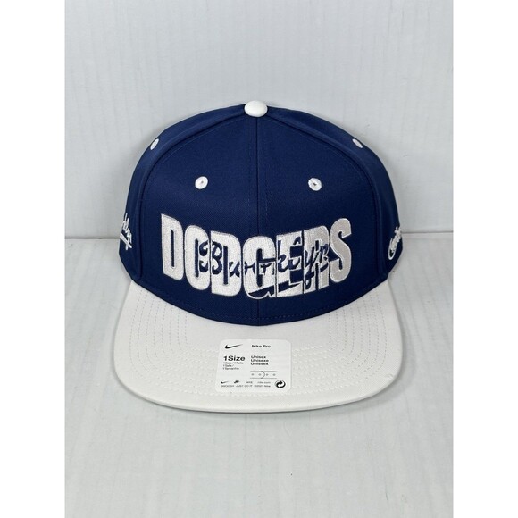Nike Pro Brooklyn Dodgers Hat Cap Royal Blue/White Snapback Adjustable OSFM - Picture 1 of 5